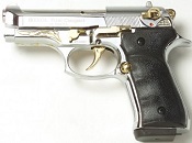 Beretta V92-F Compact 9MM PA Blank Firing Guns - Nickel-Gold Engraved