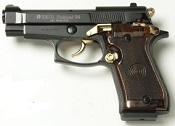 Beretta V85 9MM PA Blank Firing Guns-Black-Gold 