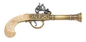 ENGLISH FLINTLOCK BLUNDERBUSS PISTOL GOLD