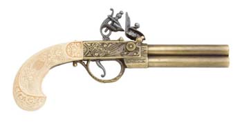 ENGLISH DOUBLE BARREL FLINTLOCK GOLD