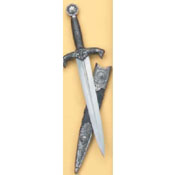 Medieval Dagger with Scabbard - Silver Finish