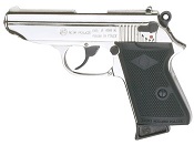 PPK 9MMPA Blank Firing Gun-Nickel