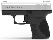 Retay P114 Chrome Front Firing 9MMPA Blank Firing Gun  