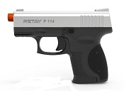 Retay P114 Chrome Front Firing 9MMPA Blank Firing Gun  