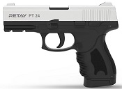 Retay PT24 Chrome Front Firing 9MMPA Blank Firing Gun  