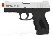 Retay PT24 Chrome Front Firing 9MMPA Blank Firing Gun  