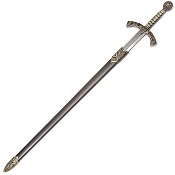 Replica Medieval Knights Templar Sword with Black Scabbard