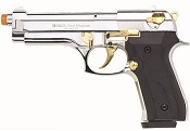Front Firing V92F 9MMPA Blank Firing Gun-Chrome Gold