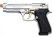 Front Firing Jackal 9MMPA Blank Firing Gun- Chrome Gold Engraved