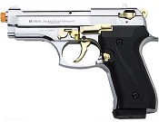 Front Firing Jackal Compact 9MMPA Blank Firing Gun-Chrome Gold