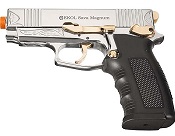 Front Firing Sava 9MMPA Blank Gun Chrome Gold Engraved