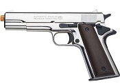 Front Firing 1911 High Polish Nickel .45 Government Automatic Blank Firing Pistol